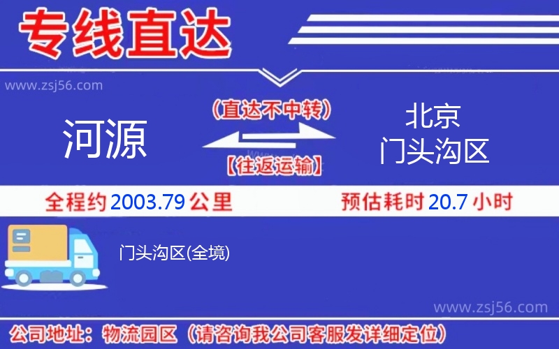 河源到北京門頭溝區(qū)物流公司