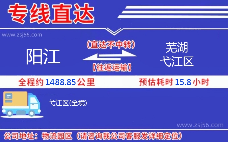 陽(yáng)江到蕪湖弋江區(qū)物流公司