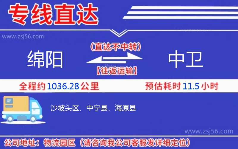 綿陽(yáng)到中衛(wèi)物流公司