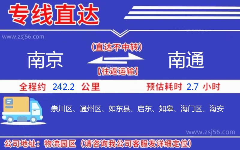 南京到南通物流公司